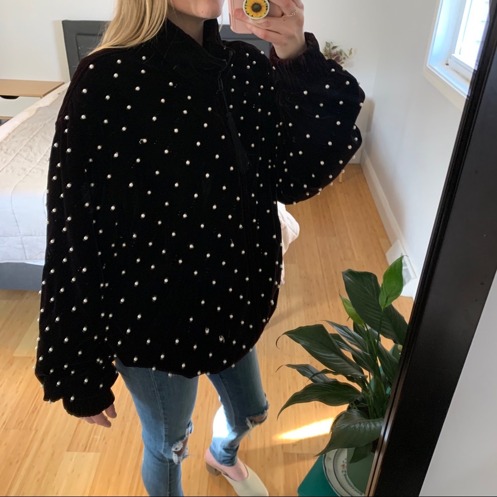 Vintage Adrianna Papell Pearl Embellished Jacket